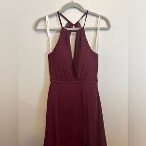 AZAZIE Evalleen dress in Cabernet